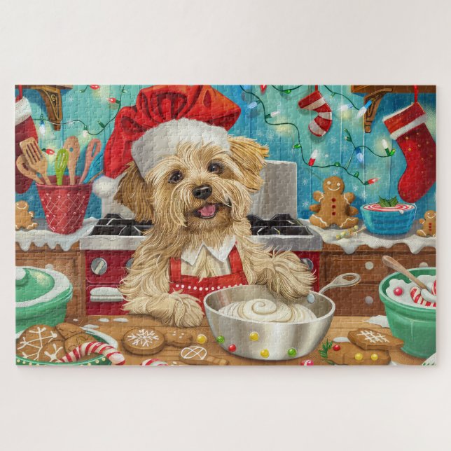 Puzzle Dandie Dinmont Terrier Cuisine de Noël (Horizontal)