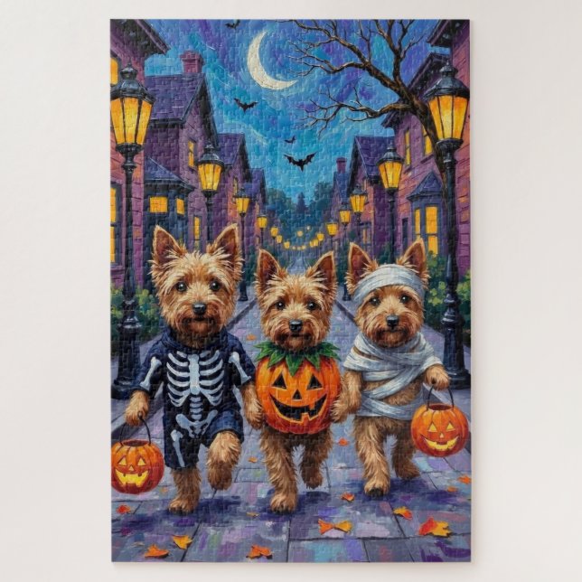 Puzzle Dandie Dinmont Terrier Trick-or-Treating Halloween (Vertical)
