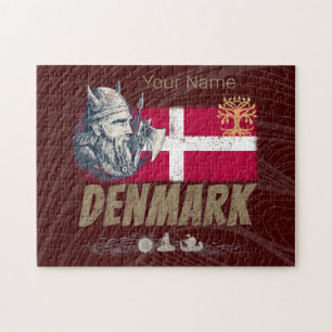 Puzzle Danemark pavillon vintage viking et navire souveni