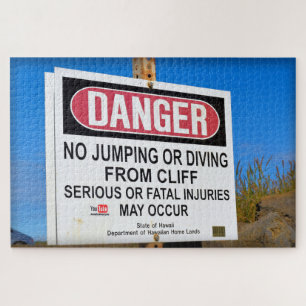Puzzle DANGER - AUCUNE PLONGÉE À CLIFF - HAWAII 20x30 - 1