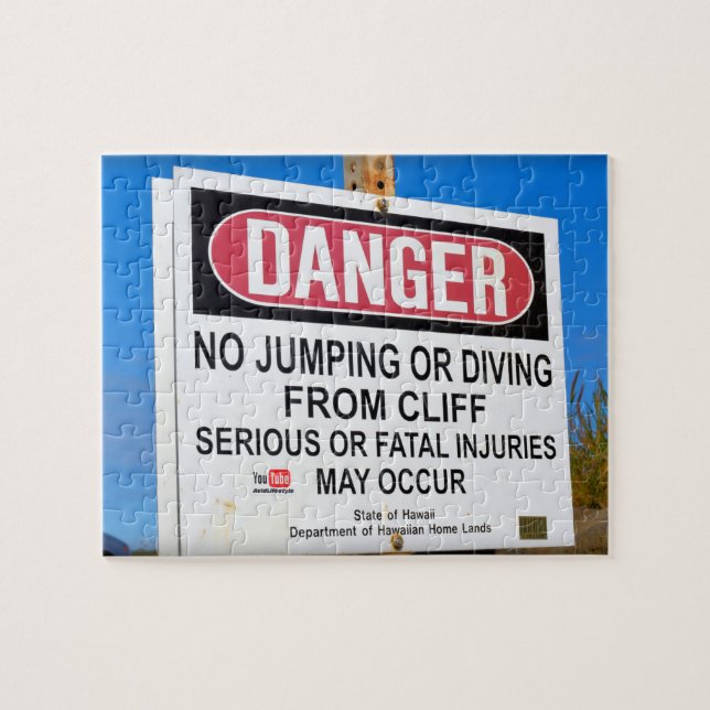 Puzzle Danger - No Cliff Diving - Hawaii - 8x10 - 110 pc (Horizontal)