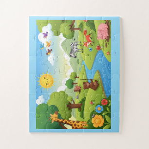 Puzzle d'animaux de livre de contes pour enfants