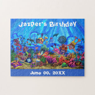 Puzzle d'anniversaire personnalisable sous la mer