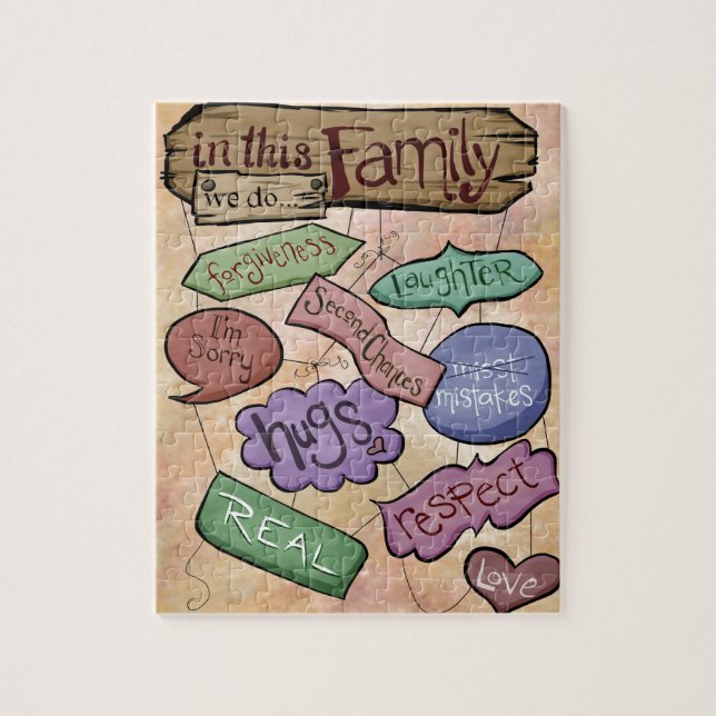 Puzzle Dans cet art inspiré de citation de famille… (Vertical)