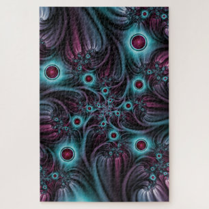 Puzzle Dans la profondeur Bleu rose Abstrait Fractal Art
