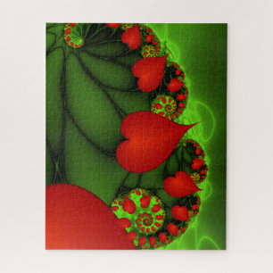 Puzzle Danse Coeurs rouges Moderne Art Abstrait fractal