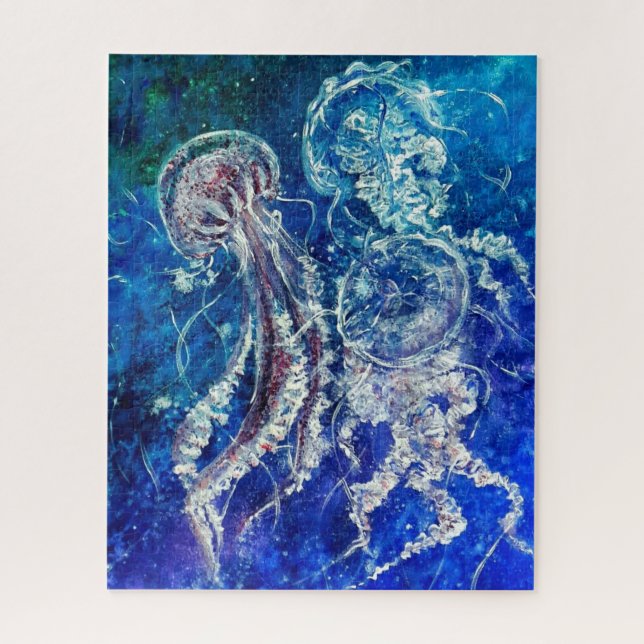 Puzzle Danse de méduses - Peinture d'aquarelle (Vertical)