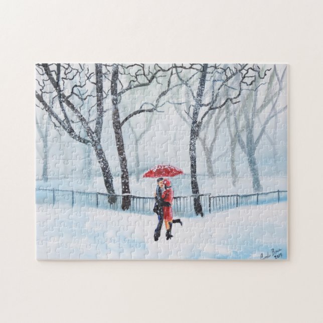 Puzzle Danse romantique de couples dans le parapluie de (Horizontal)