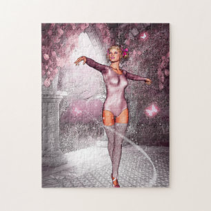 Puzzle Danse rose ballerine et beaux papillons