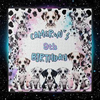 Puzzle d'aquarelle d'anniversaire de la chienne da
