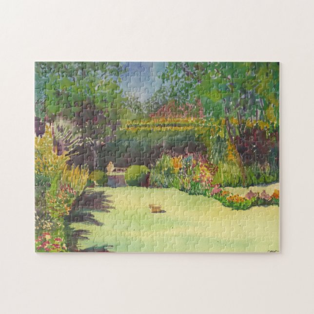 Puzzle d'aquarelle du jardin II de Jane Austen (Horizontal)