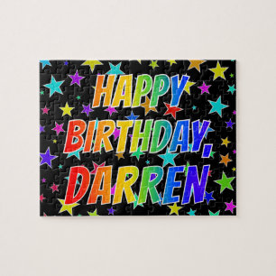 Puzzle "DARREN" Prénom, Amusant "HEUREUX ANNIVERSAIRE"