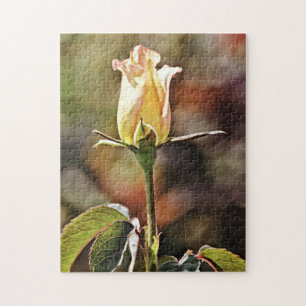 Puzzle d'art à fleurs de rose jaune