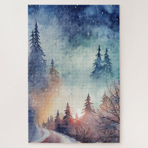 Puzzle d'art de la scène d'hiver