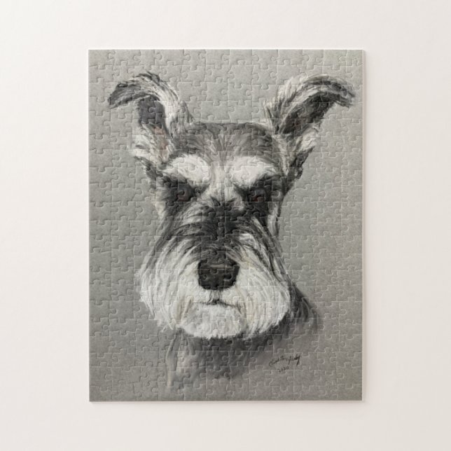 Puzzle d'art de Schnauzer Miniature. (Vertical)