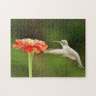 Puzzle d'art des colibris et des fleurs