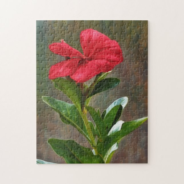 Puzzle d'art du jardin de fleurs rouges (Vertical)