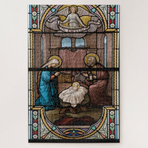 Puzzle d'art en verre de crèche -