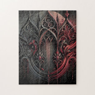 Puzzle d'art gothique - Design rouge et noir compl