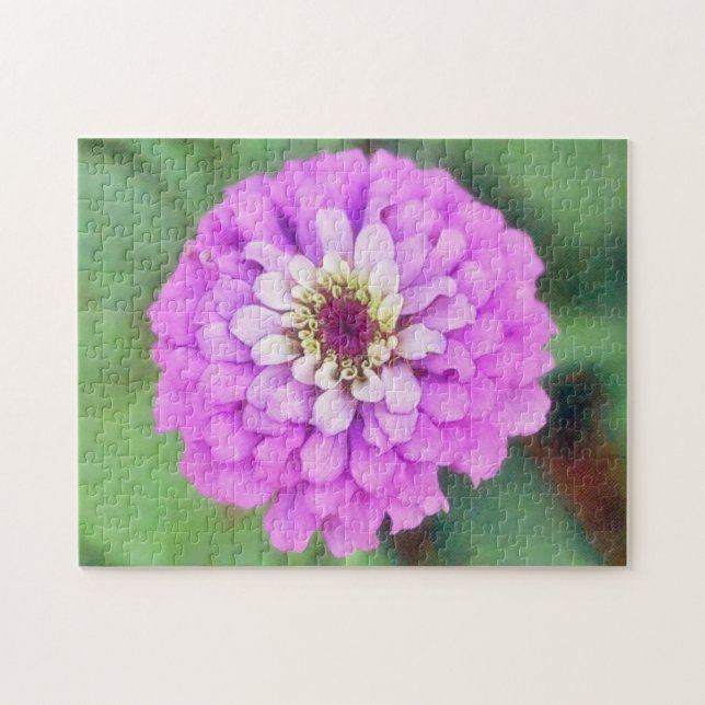 Puzzle d'art rose violet Zinnia (Horizontal)