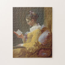 Puzzle d'art vintage de "Une jeune fille lisant" d