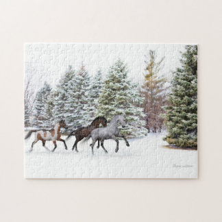 Puzzle Dashing Through the Snow - Trois chevaux