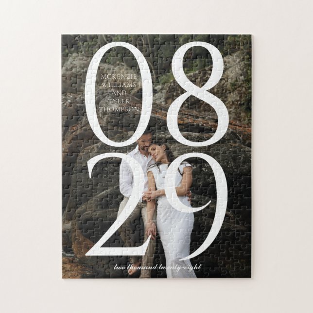 Puzzle Date de grand nombre en gras avec Arrière - plan p (Vertical)