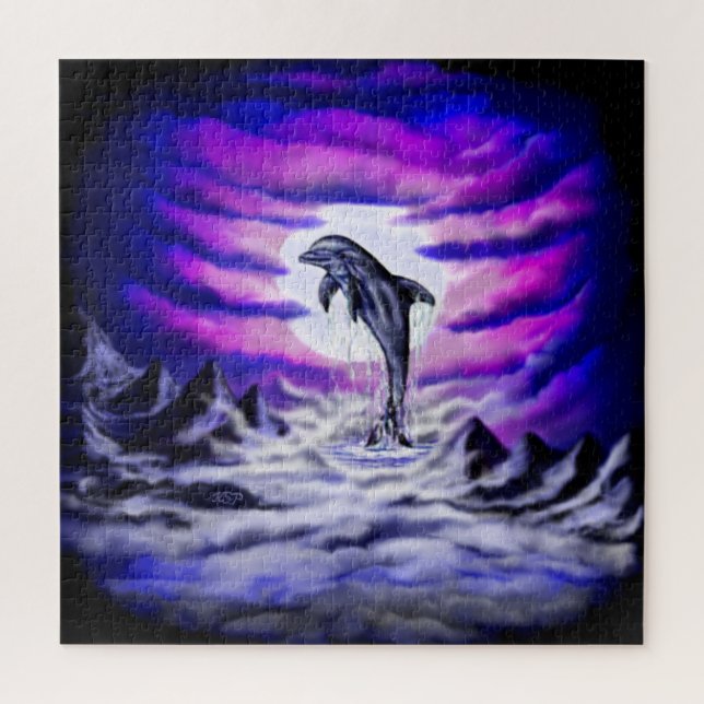 Puzzle Dauphin clair de lune (Vertical)