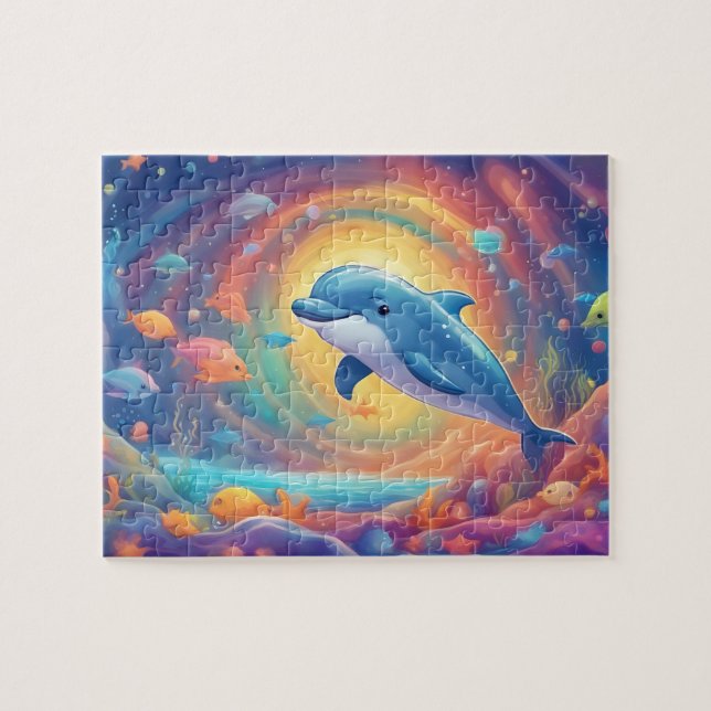 Puzzle Dauphin coloré mignon (Horizontal)