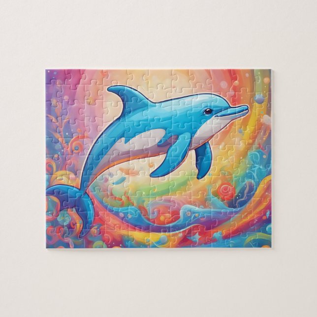 Puzzle Dauphin coloré mignon (Horizontal)