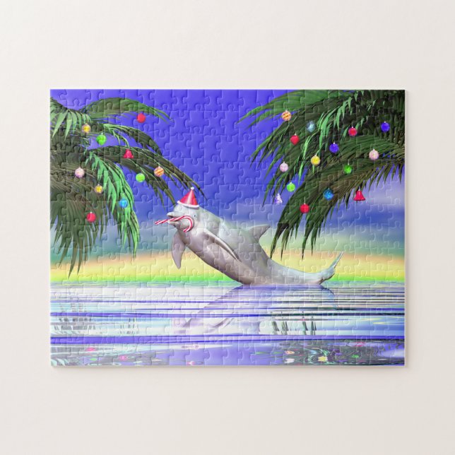 Puzzle Dauphin de Noël tropical (Horizontal)