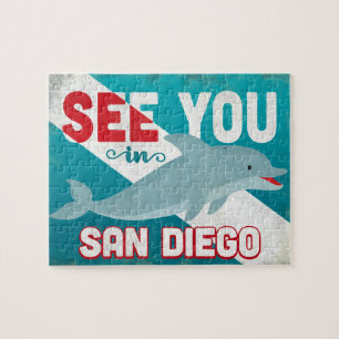 Puzzle Dauphin de San Diego - Vintage voyage rétro