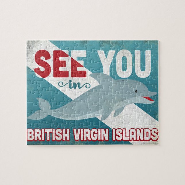 Puzzle Dauphin des îles Vierges britanniques - Vintage BV (Horizontal)