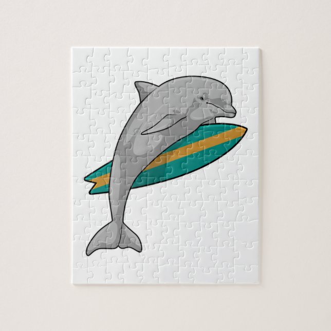 Puzzle Dauphin en surfeur avec Surfer (Vertical)