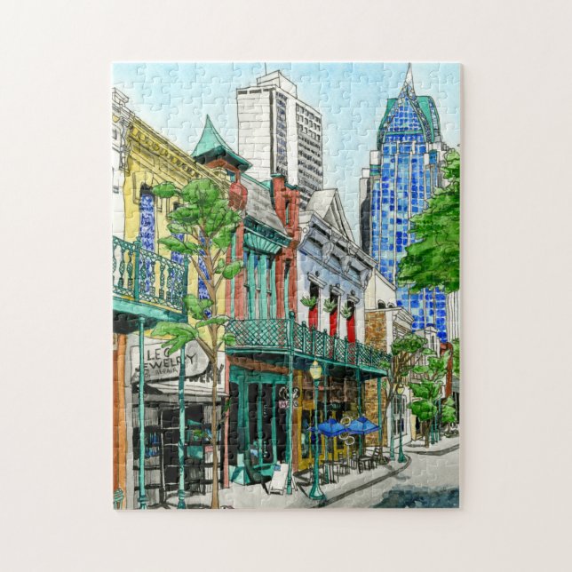 Puzzle Dauphin Street Mobile Alabama (Vertical)