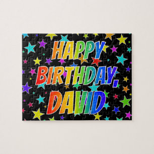 Puzzle "DAVID" Prénom, Amusant "HEUREUX ANNIVERSAIRE"