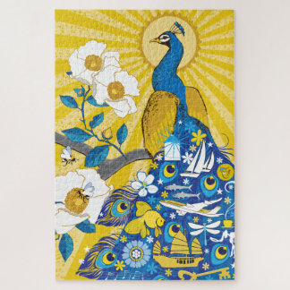 Puzzle de 20x30 paon pour les personnes aveugles