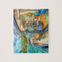 Puzzle de bateau de l'île tropicale