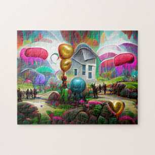Puzzle de bienvenue à la maison avec ballons
