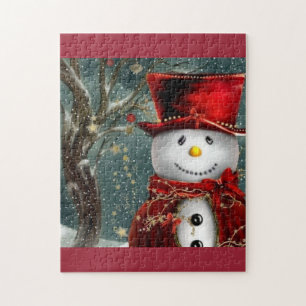 puzzle de bonhomme de neige de vacances