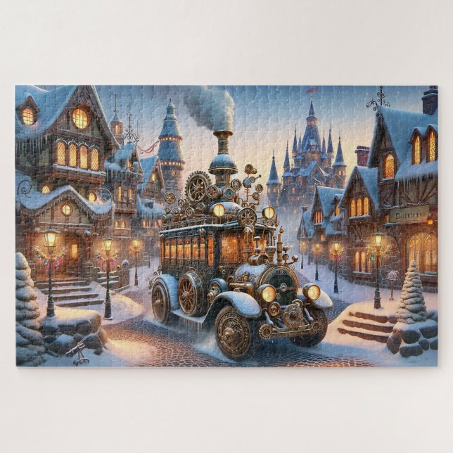 Puzzle de bus de Noël Steampunk (Horizontal)