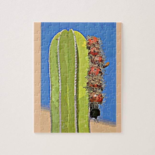 Puzzle de cactus de Saguaro de bande dessinée (Vertical)