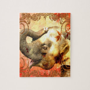 Puzzle de cadeau d'éléphant rose