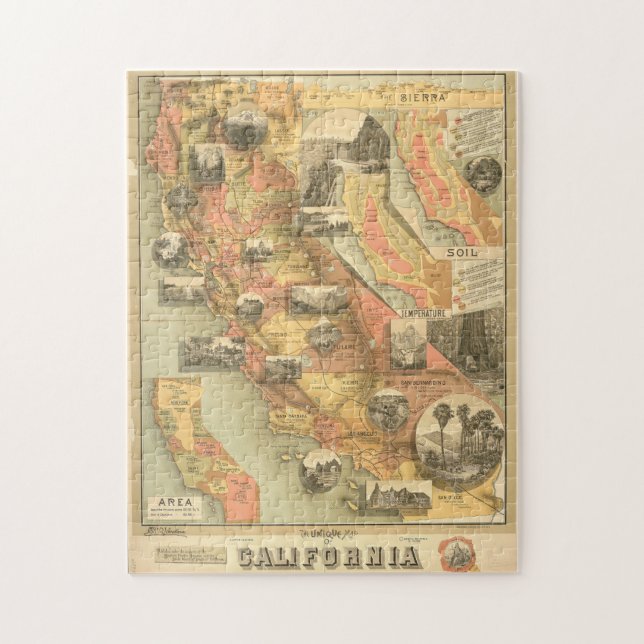 Puzzle de Californie Vintage (Vertical)