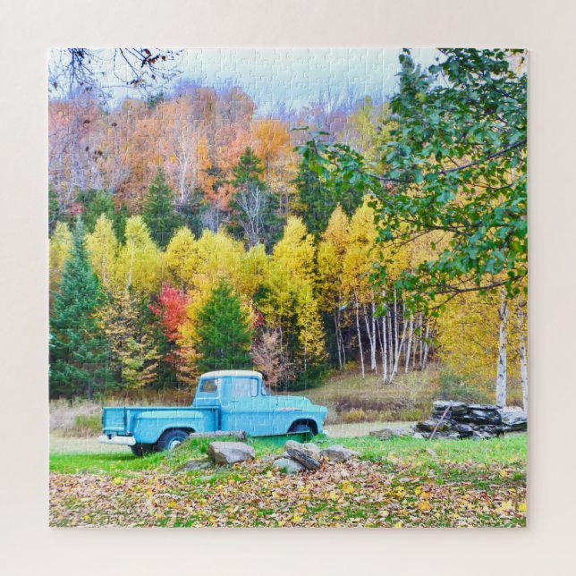 Puzzle de camion bleu vintage (Vertical)
