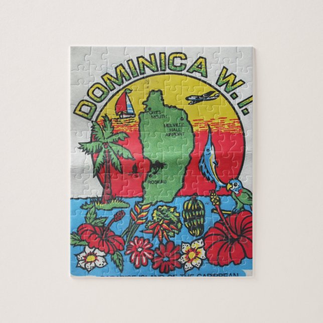 puzzle de carte de la Dominique (Vertical)
