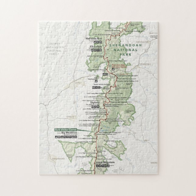 Puzzle de carte de Shenandoah (Vertical)