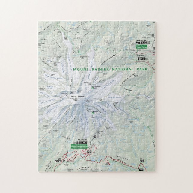 Puzzle de carte du mont Rainier (Vertical)