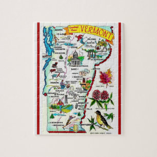 Puzzle de carte Vintage du Vermont