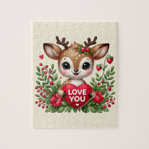 Puzzle de cerf mignon je t'aime